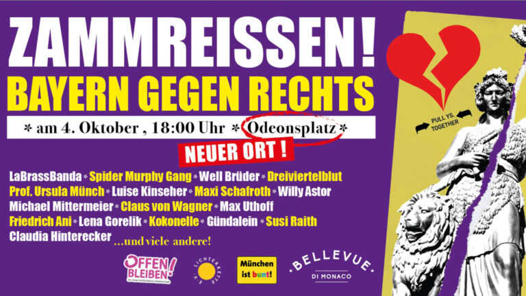 „Zammreißn – Bayern gegen Rechts“ Demo am Odeonsplatz, 04.10.2023