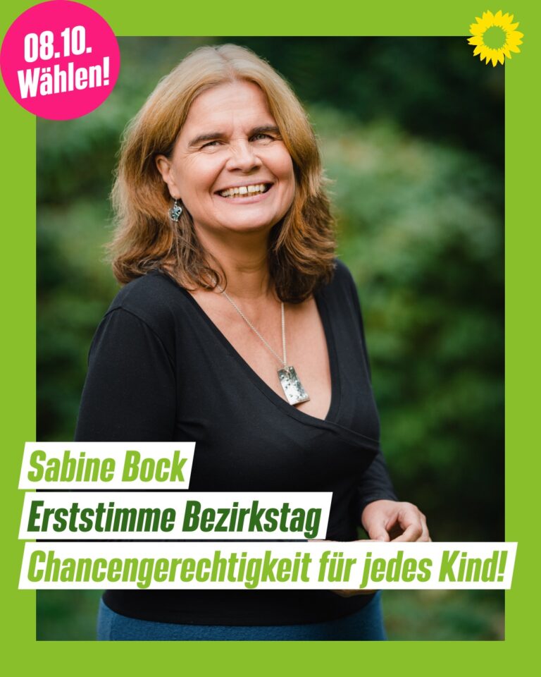 Bezirkstagswahl – Erststimme Bezirkstag für Sabine Bock